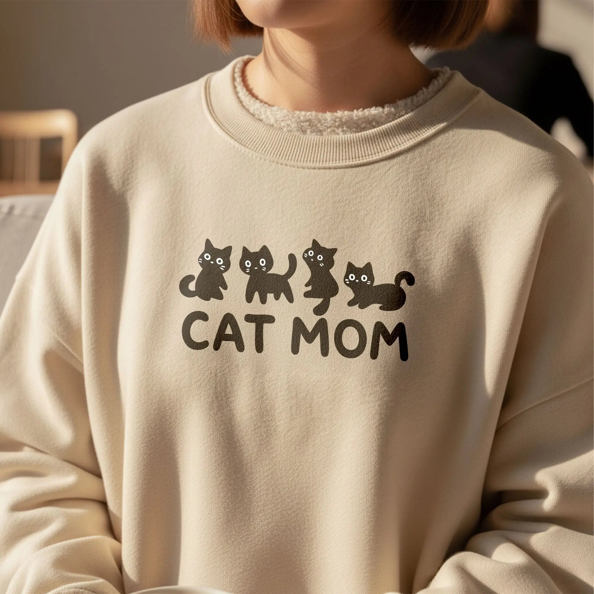 Minimalist Cat Mom Sweatshirt, Shirt, Hoodie - Texalse